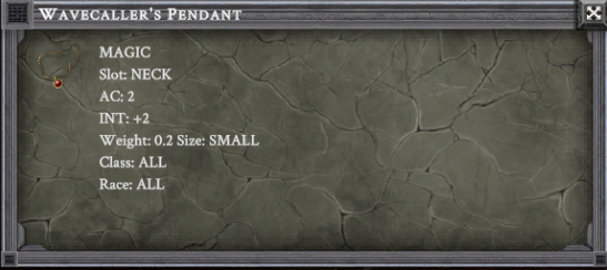 WAVECALLER'S PENDANT item card